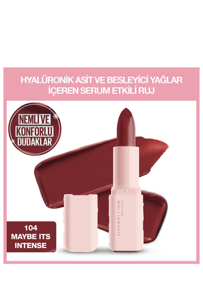 Maybelline New York Serum Etkili Hyalüronik Asit ve Besleyici Yağ İçeren Ruj ...