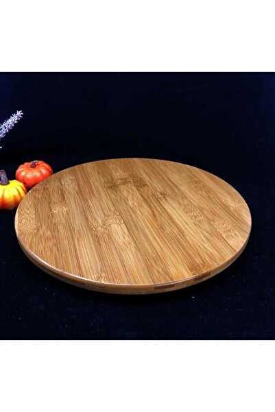 Carino Bambu Düz Döner Sunumluk&tepsi,pizza Servis Sunum Tabağı 29