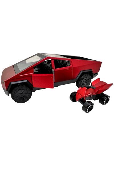 JPT Model turnat sub presiune Cybertruck și ATV roșu, scară 1:32