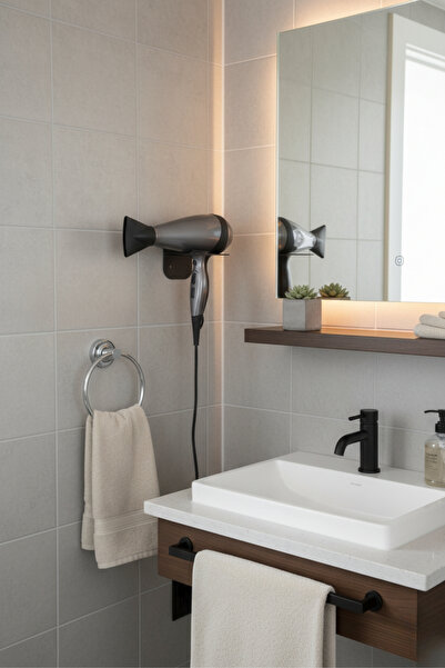 Grandmix حامل مجفف الشعر، منظم الحمام