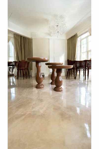 Simillo Home&Living Doğal 3’lü Ahşap Yan Sehpa Seti - Kahverengi Renk