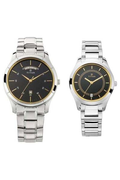 Titan ساعة رجالية 17672596SM01 - مصنوعة من الفولاذ المقاوم للصدأ، مينا بتصميم...