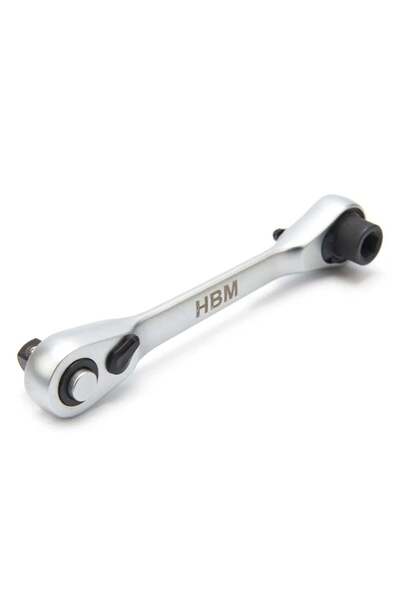 HBM Machines 2-в-1 ДВУСТРОЙСТВЕН ТРЕСОЧАТЕН КЛЮЧ, 1/4 КВАДРАТЕН И ШЕСТОСТЪЛЕН...