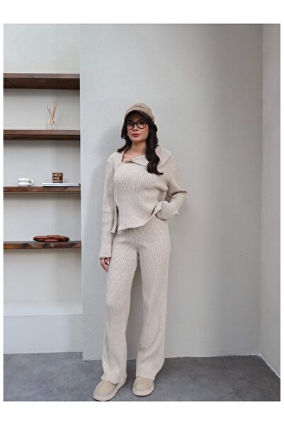 ESRAHELVACI Asymmetrical Double Zipper Knitwear Set