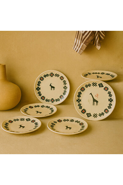 Evanev Hitit 6 Parça Porselen Pasta Tabağı Seti KOD:1234