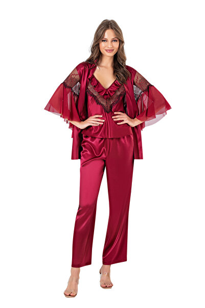 MOONGIRL Kadın Saten Pijama Takımı