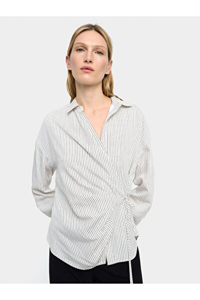 PARFOIS Drape Detaylı Çizgili Gömlek