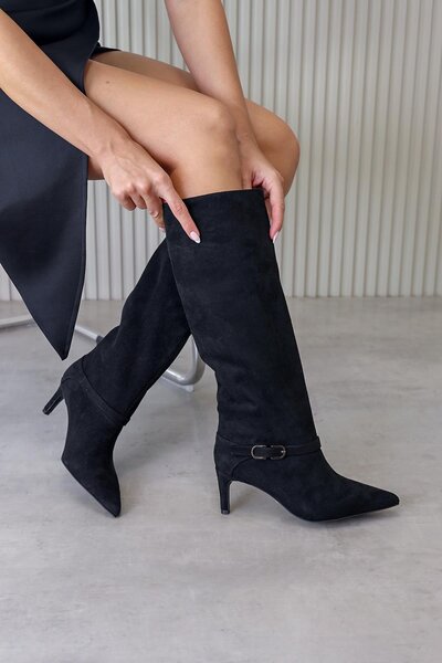 Stil Durağı حذاء طويل من طراز ألتو بكعب 5 سم للموسم الجديد SIY.SUET