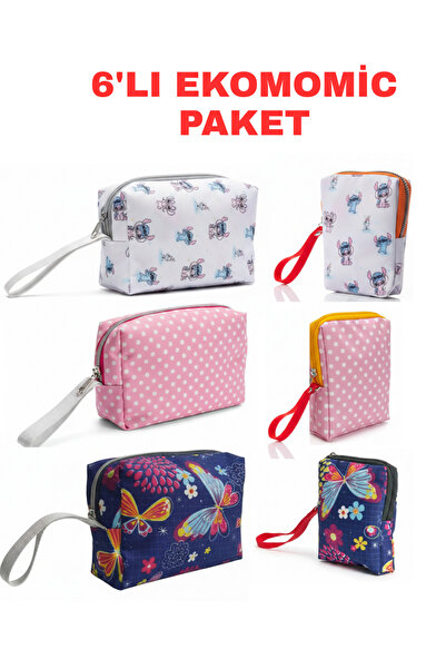 NS reliable 6-ЧАСТЕН ИКОНОМИЧЕН КОМПЛЕКТ Органайзер за грим за пътуване, многофункционална козметична чантичка