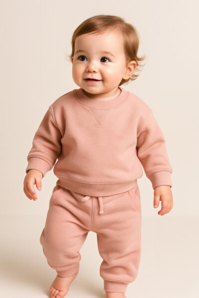 Uğur bebe Praškasta boja 100% pamuk Sa džepovima Premium trenerka sa vezicama...