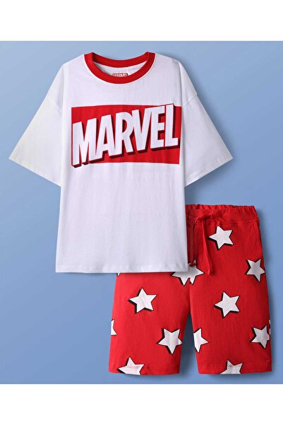 Pine Kids Marvel بيجامة نوم قصيرة قصة فضفاضة بأكمام نصفية من نسيج جيرسي ناعم،...