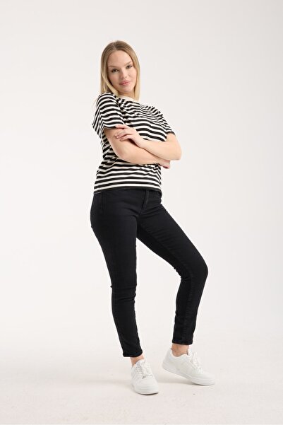 G-FOX Women's 100% Cotton Comfortable Fit Horizontal Striped Basic Crew Neck Short Sleeve Casual T-Shirt 6014