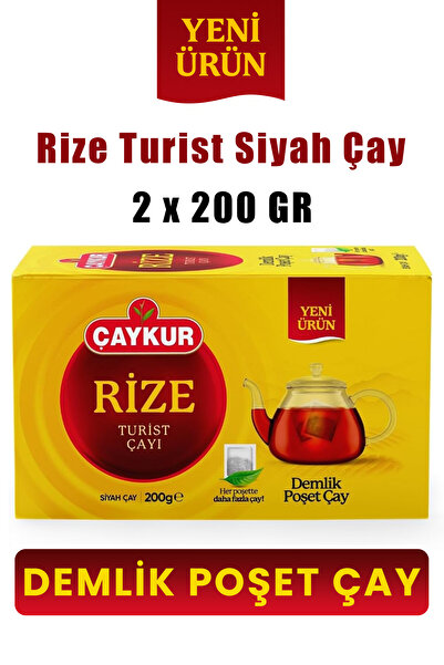 Çaykur Rize Turist Siyah Demlik Poşet Çayı 200 GR 2 Adet