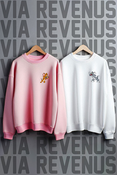 Vordevia Hanorac vesel T & J cu imprimeu cu gâtul în formă de O, cu cu căptuș...