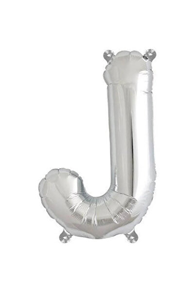 ENG PARTİ DÜNYASI Letter J - Silver Foil Letter Balloon 40 Inch
