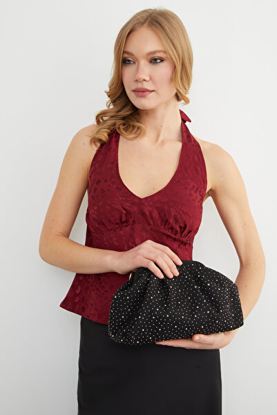 Fulla Moda Suede embellished chain strap shoulder bag