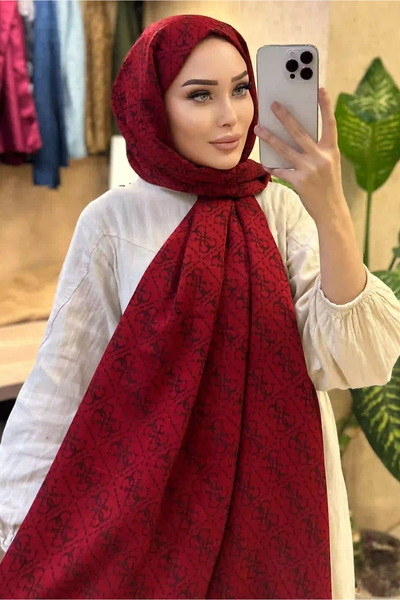 CUOCA LOUNGE Harf Desenli Çift Taraflı Kaşmir İpek Şal