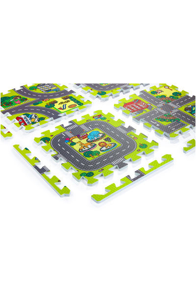 Moby System Covoraș puzzle educațional din spumă 90 x 90 x 1cm cu margini - s...