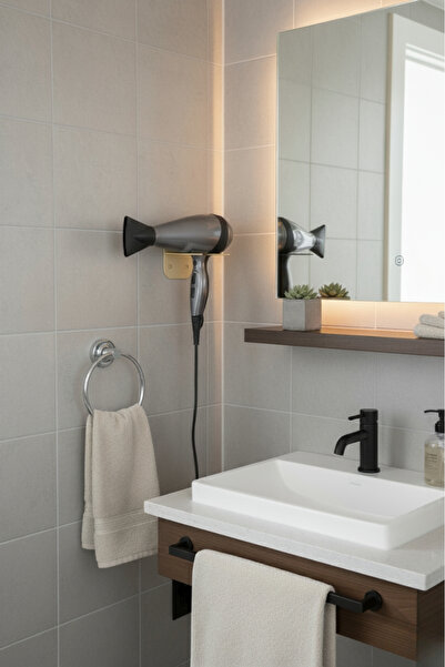 Grandmix حامل مجفف الشعر، منظم الحمام