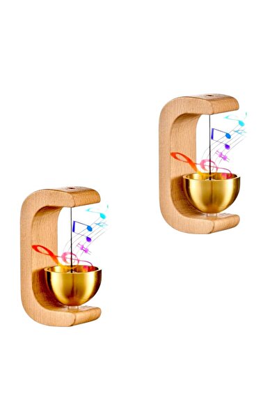 OEM Set of 2 Wind Chimes/door open warning, solid wood, 7.5x4 cm, Japanese inspiration, clear sound