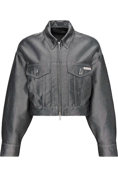 Calvin Klein DENIM BOMBER JACKET DENIM SHINE Kadın Siyah Kot Ceket