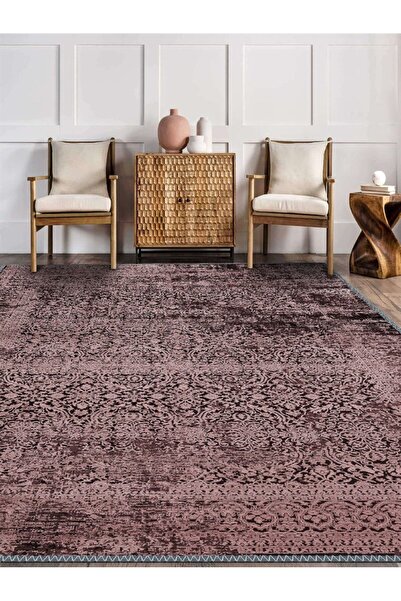 Klumor Antiquated Pattern Damson Woven Sole Living Room - Living Room Rug