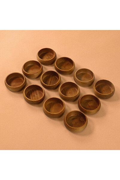 Evanev Sara Ahşap Çerezlik Seti 9 CM (SÜPER FİYAT) 12 ADET