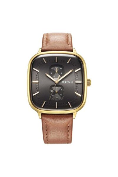 Titan Avant Garde II Analog Watch for Men – Anthracite Dial, Brown Leather Strap