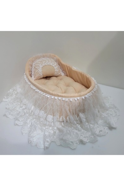 JULYA KİDS سرير أطفال فاخر من دانتيلي – سرير مبطن لحديثي الولادة (55×85 سم)