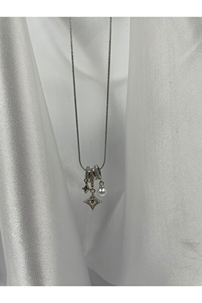 Çelik Işıltılı Charm Kolye