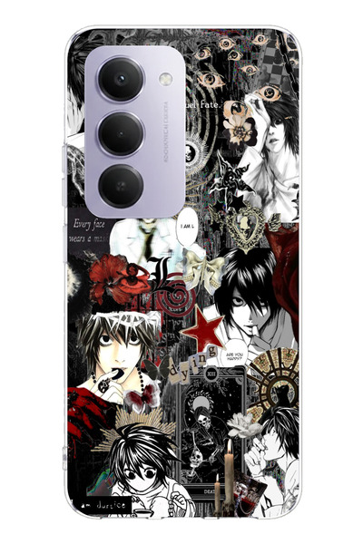 TechTree حافظة سيليكون مطبوع متوافقة مع هاتف Redmi 15 4G بتصميم كولاج ديث نوت