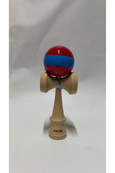 Kendama KROM – Класически модел, букова дървесина, червено-син цвят