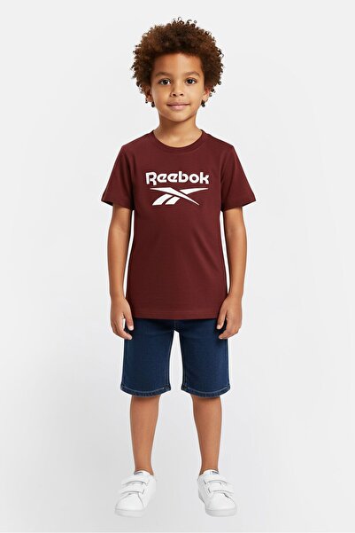 Reebok Toddlers Boy Brand Logo Short Sleeve T-Shirt, Brown