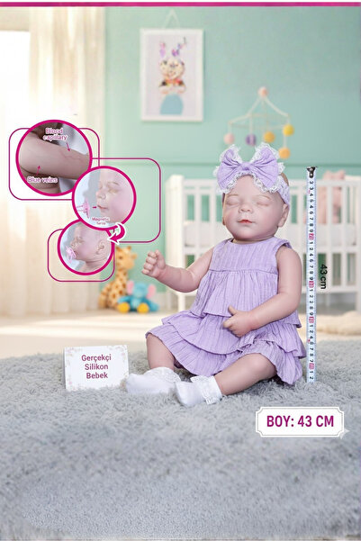 welcomein Oyuncak Kutulu 43 Cm Aksesuarlı Gerçekçi Elbiseli Bebek Çocuklar İçin Oyuncak Bebek