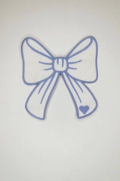 decofav Ribbon-Shaped White Fabric Cobalt Blue Embroidered Cocktail Napkin 1 ...