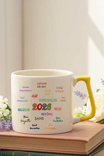 giftkonsept 2026 New Year's Positive Wishes Themed Year Printed Gift D Mug wi...