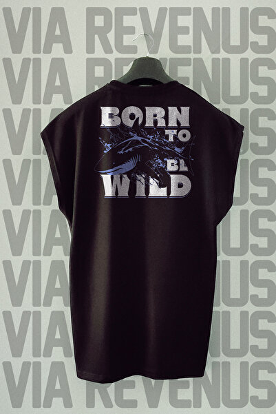 Vordevia Born To Be Wild Spate cu imprimeu Zero Sleeve bumbac 100% Sport tricou