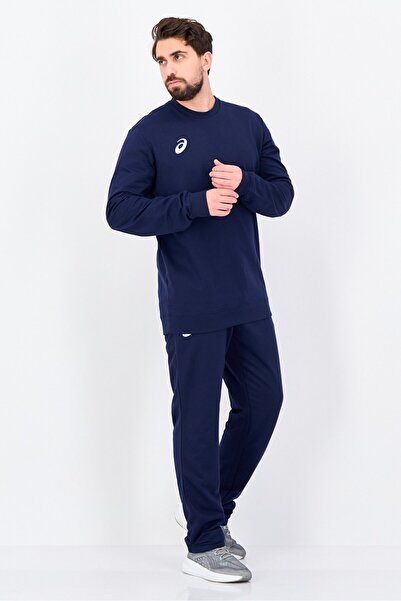 Asics Men Sportswear Fit Brand Logo Long Sleeve Outdoor Tracksuit, Navy