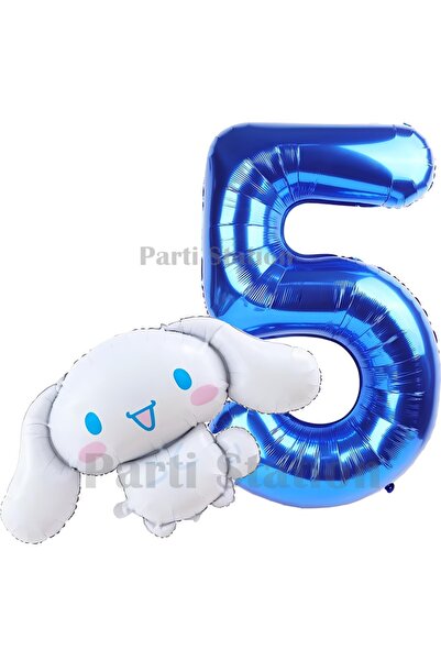 Parti Station Sanrio Cinnamoroll Konsept Folyo Balon ve 5 Yaş Lacivert Folyo ...