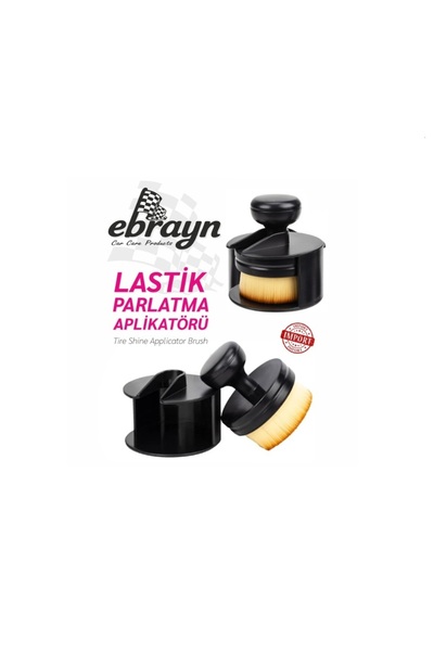 Ebrayn Yeni Nesil Lastik Parlatıcı Aplikatörü & İç Detay Fırçası Kahve