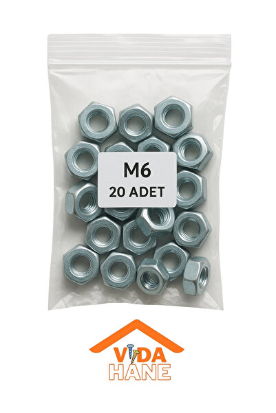 Norm VİDA HANE M6 GALVANİZLİ SOMUN 20 ADET