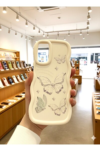 OVADA XIAOMI REDMI NOTE 11 PRO /12 PRO Uyumlu Kamera Koruma Çıkıntılı Dalga Kenarlı Kelebek Baskılı Kılıf