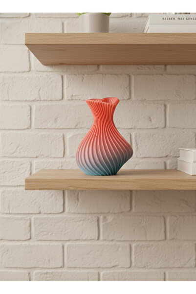 CT STONES Vază decorativă în formă de inimă cu model valuri 3D roz 15 cm