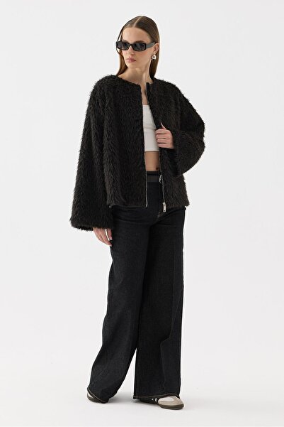 Moca Gigi Plush Jacket Black