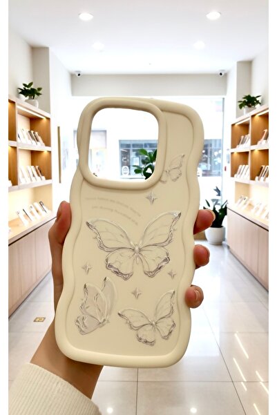 OVADA XIAOMI REDMI NOTE 13 PRO 4G Uyumlu Kamera Koruma Çıkıntılı Dalga Kenar Kelebek Baskılı Silikon Kılıf