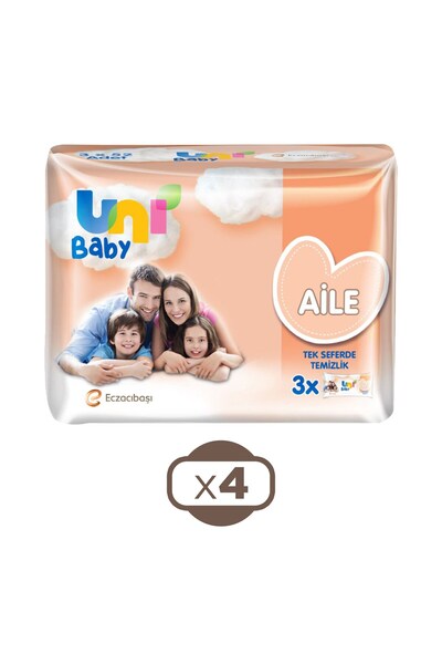 Uni Baby Wet Wipes 3X52 Family Pack X 4 Pieces (624 Sheets)