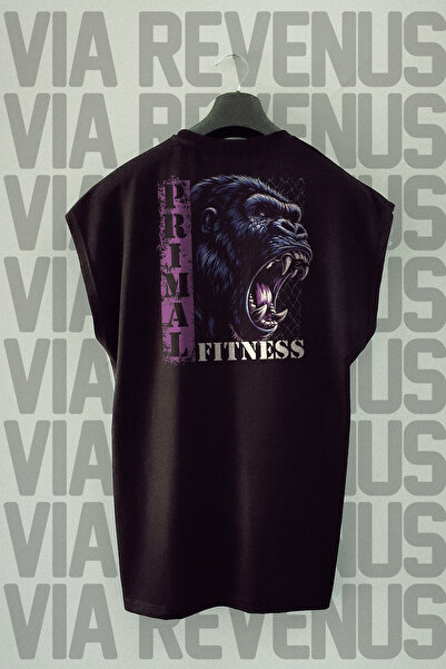 Vordevia Primal Fitness Back cu imprimeu Zero Sleeve bumbac 100% Sport tricou