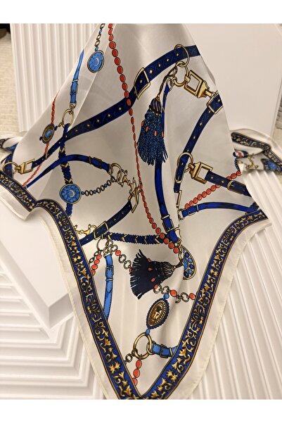 AKSESUARIM Colorful, Special Patterned 70X70 Size Stylish Satin Scarf