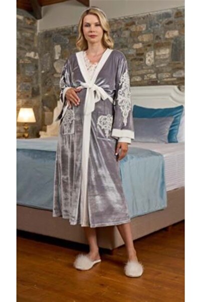 Aqua Robe Velvet Gray