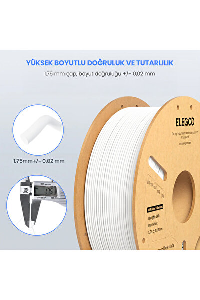 ELEGOO PLA+ Filament Beyaz